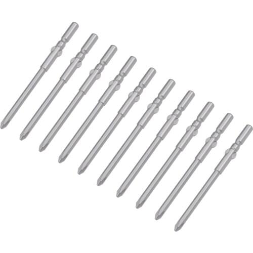 Uxcell 10pcs Phillips Bits 5mm Round Shank 80mm Length Cross 4PH1 Magnetic Screw Driver S2 Screwdriver Bit