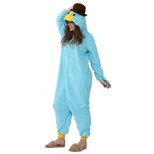 Adults Animal Platypus Onesies Onepiece Pajamas Sets Women Men Winter Unisex Anime Costumes Cute Cartoon Fleece Hooded Pajamas