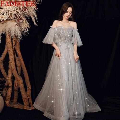 Sexy Boat Neck Gray Evening Dress Prom Party Gown Robe De Soirée De Mariage Longue Formal Dress suknie wieczorowe платье