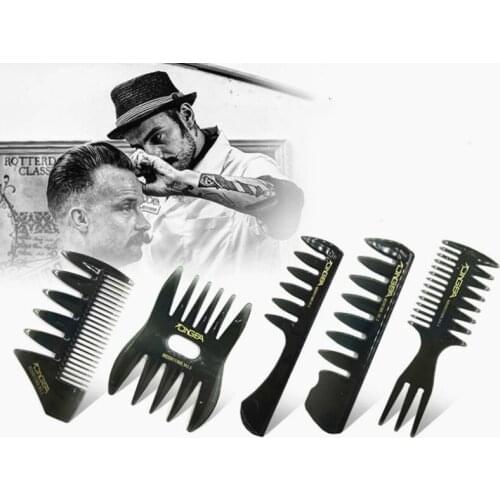 1pc Two-sided Handle Grip Large Tooth Detangling Curly Hair Comb Head Styling Beard Oil Comb Men Hairdressing Wide Tooth Comb