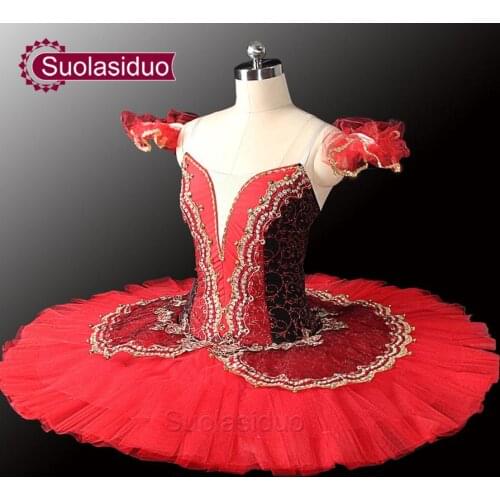 10pcs Red Paquita Classical Professional Ballet Tutus Royal Professional Ballet Tutu Black Ballet Tutu Stage Dancewear