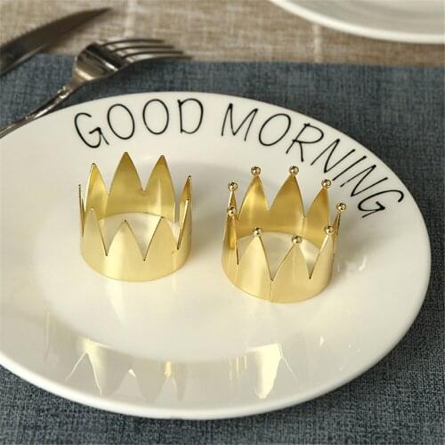 12PC Crown napkin ring European metal Western food buckle hotel box metal crafts high-grade napkin ring