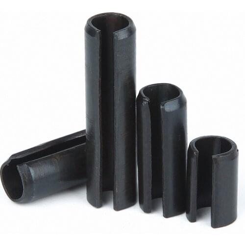 50pcs M3 M4 M5 Black Zinc Plated Carbon Steel Spring Pin Cylindrical Elastic Open Pin Positioning Pin Dowel Pins GB879