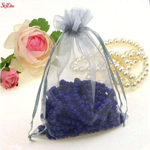 50Pcs 9x12cm Organza Bags Wedding Party Decoration Multiple colors Drawable Bags Gift Pouches Jewelry Packaging Bags 6Z