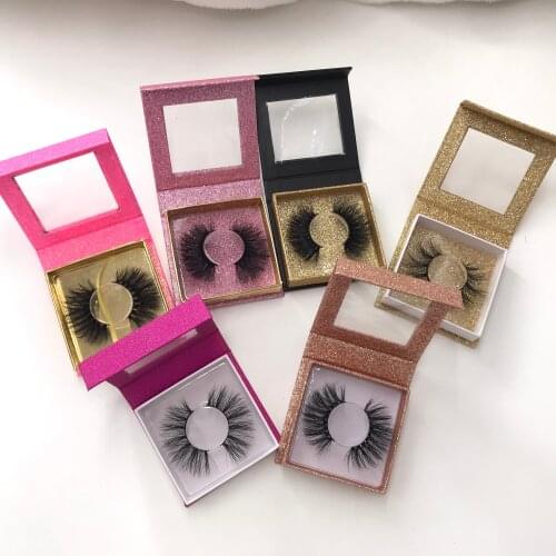 6 Pairs/Lot 25mm 5D Mink Lashes Cheap Top Quality Eyelashes Custom Glitter Square Packaging