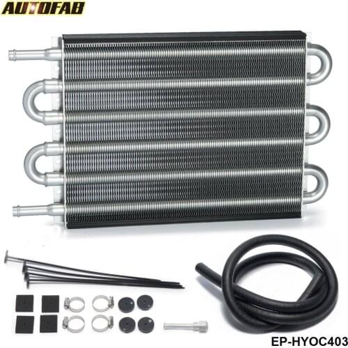 6 Row Aluminum Remote Transmission Oil Cooler/Auto-Manual Radiator Converter Kit AF-HYOC403