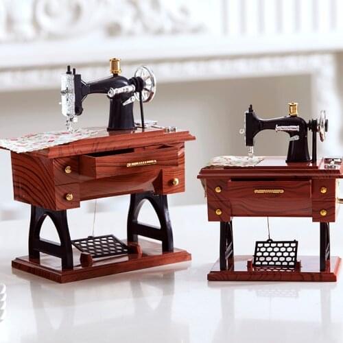 Retro European-style home accessories ornaments sewing machine sewing machine music box music box bookcase furnishings gifts