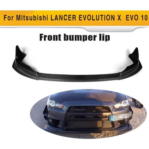 Car carbon front lip carbon fiber auto front spoiler lip for Mitsubishi EVO 10