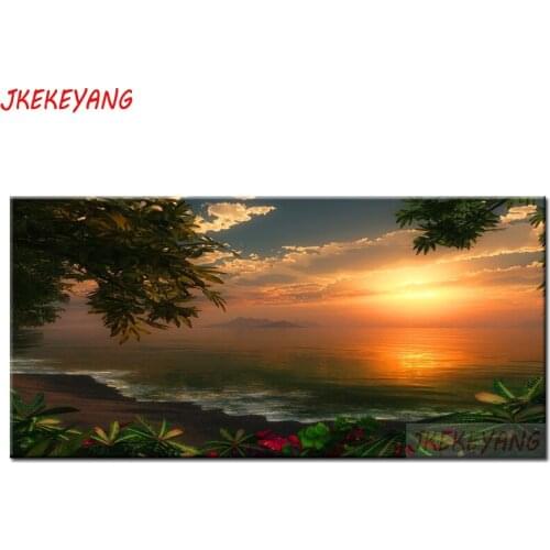 Large 5D Diy diamond painting Seaside sunset Diamond Mosaic Rhinestone Embroidery cross stitch Y3693
