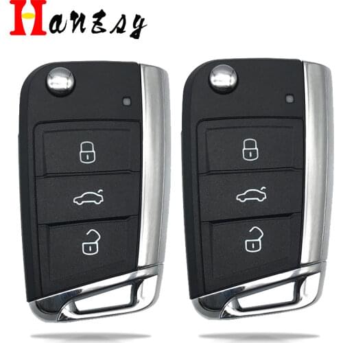 Modified Remote Key Case For VW Golf 7 GTI MK7 Skoda Octavia A7 Seat Replacement 3 Buttons Car Flip Folding Key Fob shell Cover