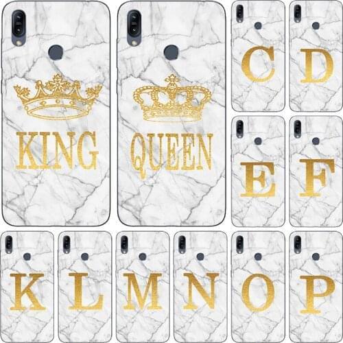 Phone Case For ASUS ZenFone Max Pro M2 ZB631KL X01BD X01BDA 4GB/128GB White Marble Golden English Letter Fashion Name Back Cover