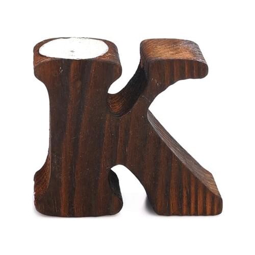 Pony Bed Wood Decorative K Letter Candle holder