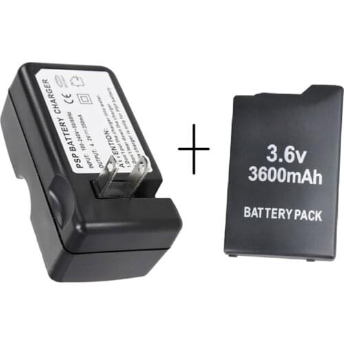 For Sony PSP1000 Battery Li-Ion Lithium Rechargeable Batteryes 3.6V 3600mAH PSP 1000 Playstation Portable Charger US/EU Plug