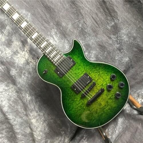 Electric guitar qulited maple top guitar customized Green Wave on the Chinese stock market free shipping