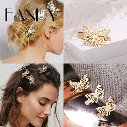 2020 Fashion Hairpin Wedding Hair Pins Gold Women Girls Bride Butterfly Hair Scrunchies Clips Headdress Hair Accessories