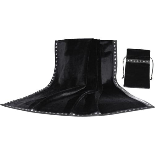 Flannel altar board game astrology tarot table cloth for witch constellation Divination oracle cards ritual tablecloth with bag