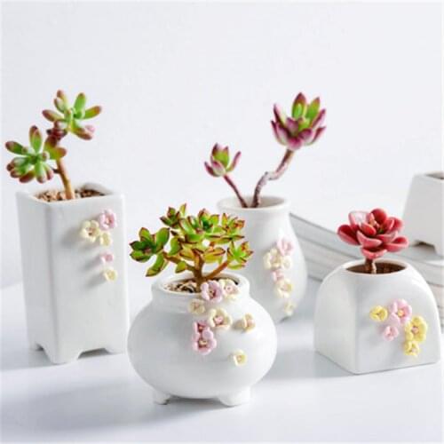 Ceramic DIY Flower Pot Vase Planter Plants Potted Bonsai Home Office Decor Desktop Ornaments Garden Supplies Succulent Plant Pot