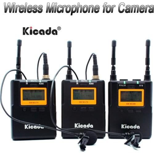 Kicada Wireless Microphone for Camera DSLR rofessional UHF Lavalier Lapel Mic System