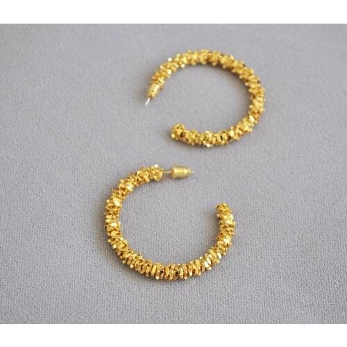 Classic 18K Gold Plated Round Circle Stud Earrings for Women for Wedding Jewelry