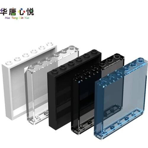 MOC Assembles 59349 1x6x5 Wall Panel Toys For Child Window Glass Houses Wall Element Compatible Building Blocks Panel Particles