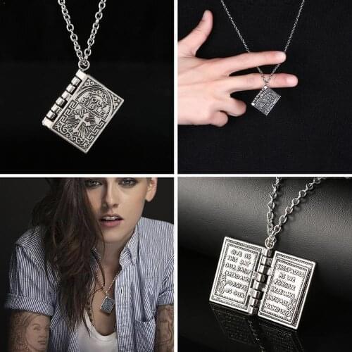 New Vintage Arabic language Koran Quran Islam Muslim Pendant Religious Necklace For Women Jewelry ALLAH Loket Men Box Book K2V2