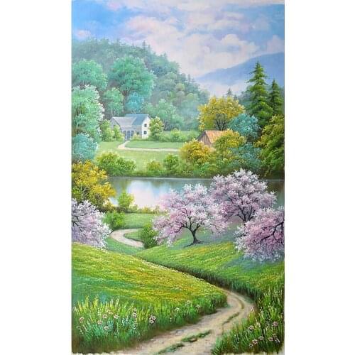 Ldyllic Spring Country Landscape Diamond Painting Round Full Drill Scenic Nouveaute DIY Mosaic Embroidery 5D Cross Stitch Gifts