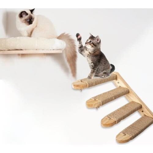 Cat Stair Steps Wall Cat Climbing Shelf Wall Mounted Cat Stair Ladder Pet Climbing Ladder Frame Pet Furniture Play House