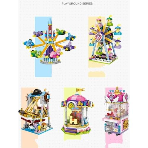 LOZ Mini Blocks ferris wheel Toys A carousel Plastic Assembly Blocks Children Toy Educational DIY Architecture Model 1718 LOZ M