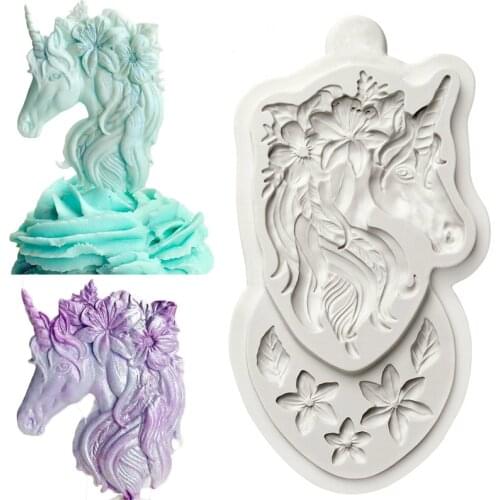 Luyou DIY Unicorn Silicone Mold Cupcake Decoration Fondant Mold 3D Cake Decorating Tools , Chocolate Cake Mould FM1779