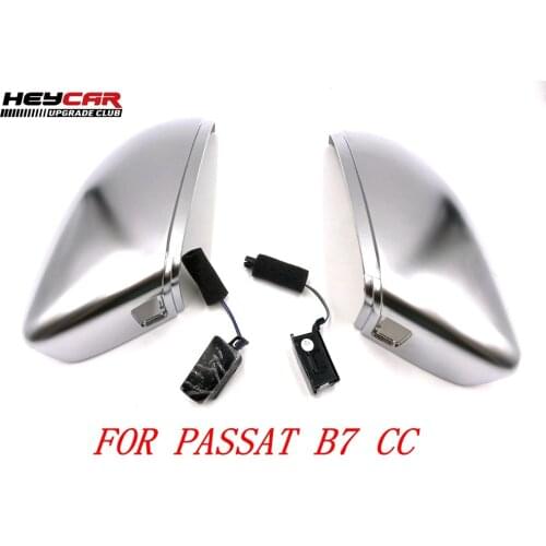 Matt Chrome Silver Mirror Case Covers & Side Assist Light FOR VW CC PASSAT B7 35D 949 145 / 6 35D949145 / 6