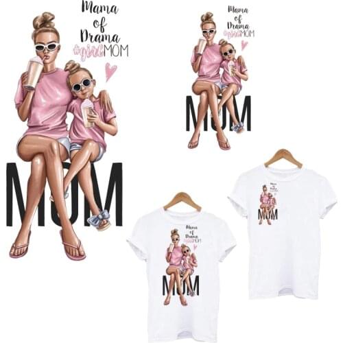 Wife Mom Boss Iron-On Transfers For Clothing Women Kid T-shirt Hoodies Thermal Sticker On Clothes Washable Applique Accessory