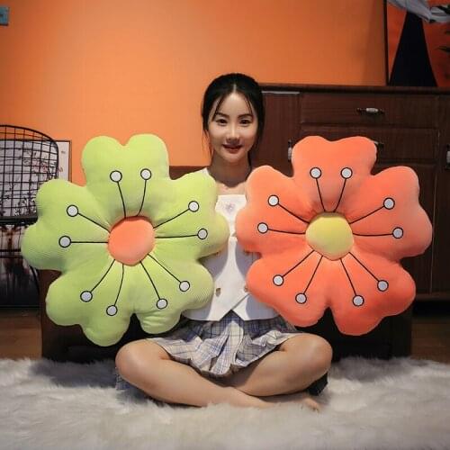Lovely 55cm Flower Plush Pillow Toy Soft Cartoon Plant Stuffed Doll Chair Cushion Sofa Kids Lovers Birthday Gifts