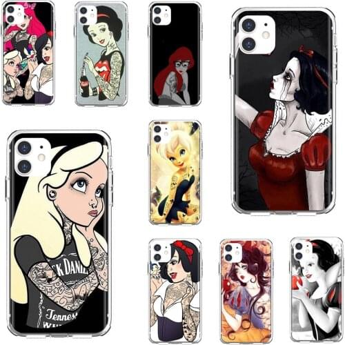 Tattoo-Ariel-Alice-Snow-White For Samsung Galaxy S7 S8 S9 S10E S20 FE Note 10 20 Edge Lite Plus Ultra Silicone Cover