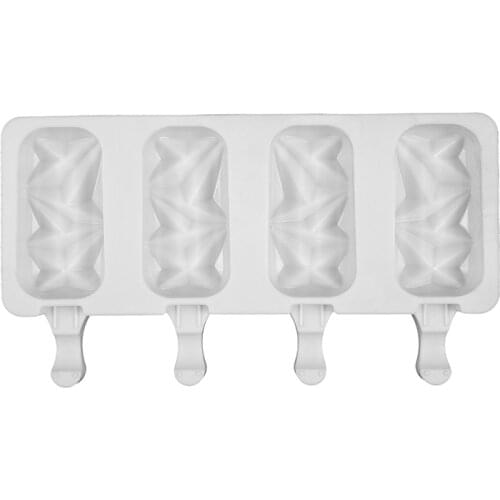 Silicone Ice Cream Molds 4 Cell Ice Cube Tray Food Safe Popsicle Maker DIY Homemade Freezer Ice Lolly Mould Home Ice Cream tools