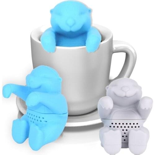 Otter Tea Infuser Silicone Leaf Strainer Herbal Spice Filter Diffuser