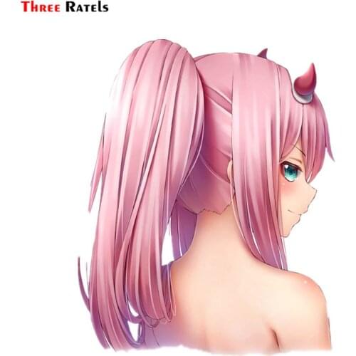 Three Ratels FC331 Zero Two Cute Cartoon 3D Stickers For Car Anime Girl Decal
