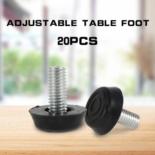 20xM8 Screw Metal Furniture Foot Adjustable Galvanized Steel Furniture Anti-slip Base Table Cabinet shelves Leg Pad Feet Leveler