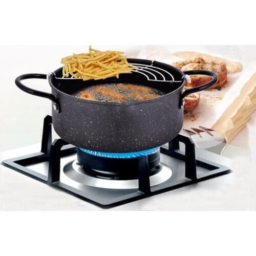 Japanese Style Tempura Frying Pot Portable Deep Fryer Pan With Basket Fried Chicken Pots Household Cookware Kitchen Utensil