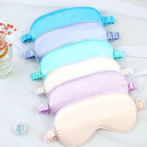 Women Imitated Silk Sleep Eye Mask Portable Travel Eyepatch Nap Eye Patch Rest Blindfold Eye Cover Sleeping Mask Night Eyeshade