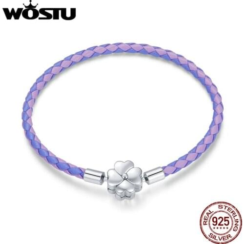 Wostu New Arrival 100% 925 Sterling Silver Bangle Lucky Bracelet For Women Original Fine Jewelry Making Gift DXB214