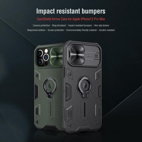 10PCS NILLKIN for New iPhone 12 Case Top Sale PC Slide Camera protection cover with kickstand phone case cover