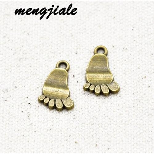 25pcs New style Antique bronze Baby feet charms cute pendants fit Jewelry bracelet accessories making 18*11mm