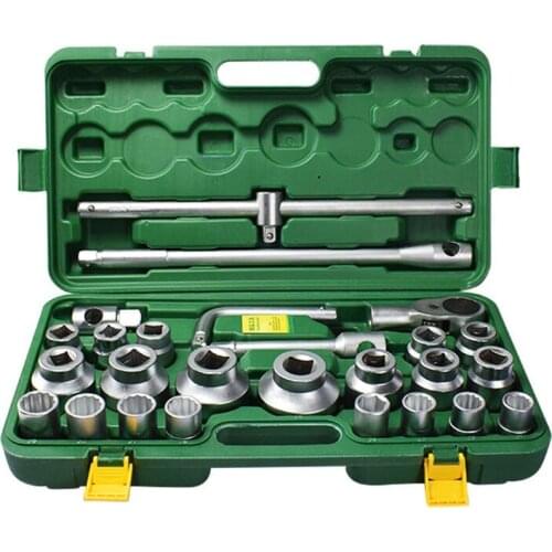 26Pcs Heavy Duty Socket Tool Kit Mechanic Repair Socket Wrench Combination Multi-Functional Portable Repair Hardware Tools Kit