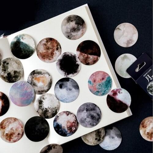 46pcs/lot Moon Mini Inn Boxed Sticker Planet Creative Decoration Diy Ablum Diary Scrapbooking Label Sticker Stationery Supply