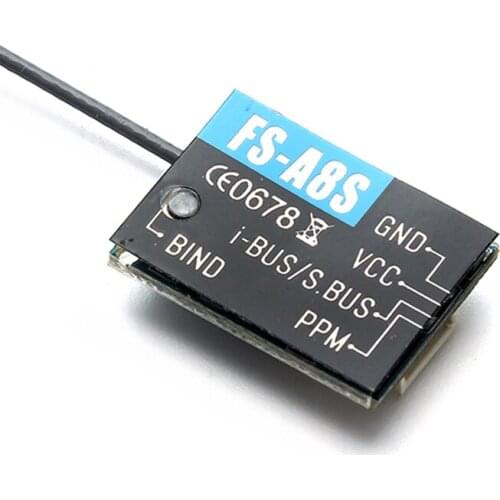 Flysky FS-A8S 2.4G 8-Channel Mini Receiver SBUS PPM i-BUS output for Rc Airplane Compatible FS-i4 FS-i6 FS-i6S