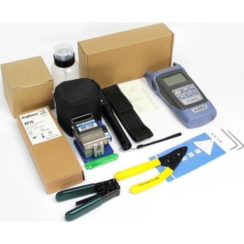 Free Shipping FTTH Fiber Optic Tool Kit 12pcs/set FC-6S SKL-8A SKL-6C CT-30 -70~+3dBm Power Meter 5km Laser pointe Scale Blade