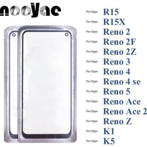 Black Digitizer LCD Sensor Glass Panel For Oppo R15 R15X K1 Reno 2 2F 2Z 3 4 se 5 Touch Screen Glass lens + With OCA Film
