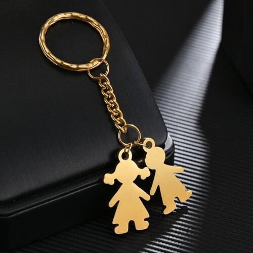 Stainless Steel Custom Name Date Keychain Boy Girl Child Original Personalized Family Kid Pendant Gift For Women Girl Jewelry