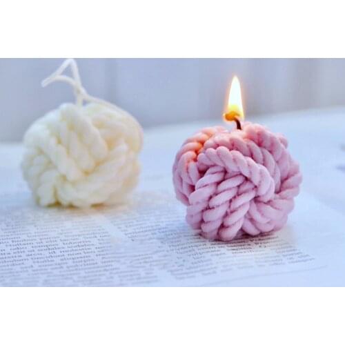 Wool Ball Round Design Candle Mold Diy Handmade Candle Making Wax Mold New Soap Mold for Home Decoration Clay Soap