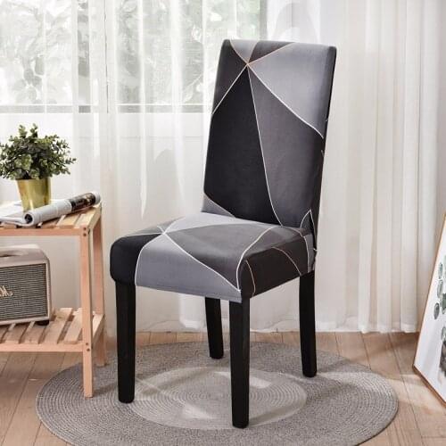 Geometric Dining Chair Cover Spandex Elastic Chair Slipcover Case Stretch Chair Covers for Wedding Hotel Banquet Dining Room